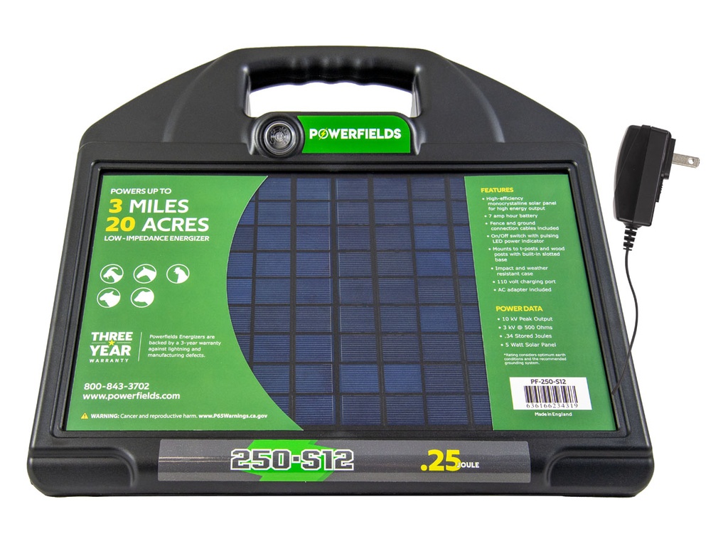 Powerfields 0.25 Joule Solar 12 Volt DC Energizer