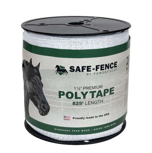 [H-3] Safe-Fence 1½" Polytape - White - 825'
